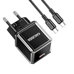 Caricabatterie USB-C PD 20W nero con cavo Type-C 1m KSC-1251 69210421415210 F4615