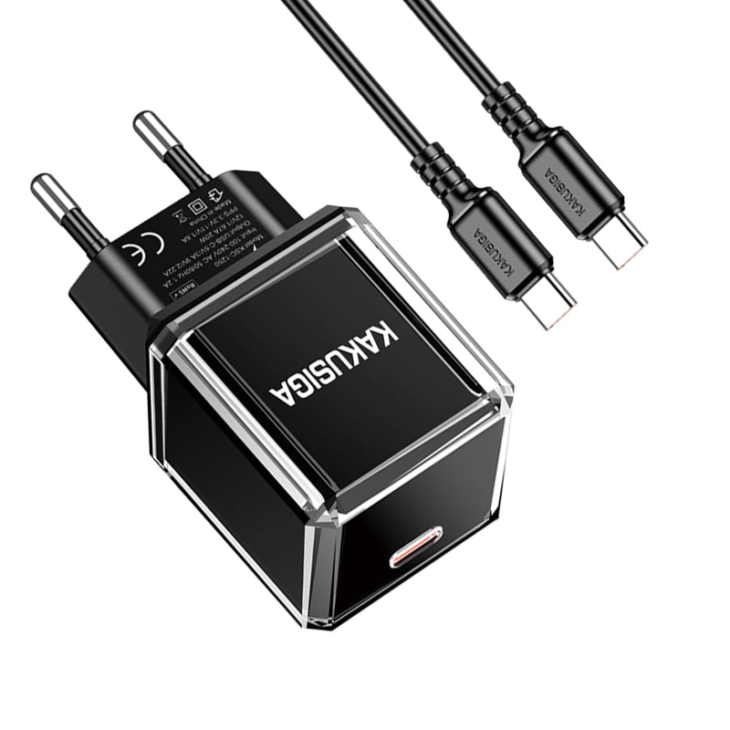 Caricabatterie USB-C PD 20W nero con cavo Type-C 1m KSC-1251 69210421415210 F4615