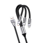 Cavo per alimentazione e sincronizzazione Ricarica Rapida 3 in 1 USB a Lightning, Type-C e Micro USB Nero 1,2 m 3A JA027 6921042131757 F4725