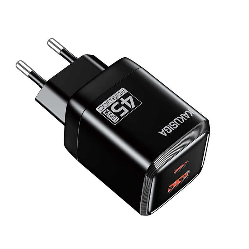 Caricatore USB-C + USB-A 45W + 22,5W nero ricarica rapida EU KSC-1606 F4710 6921042146027