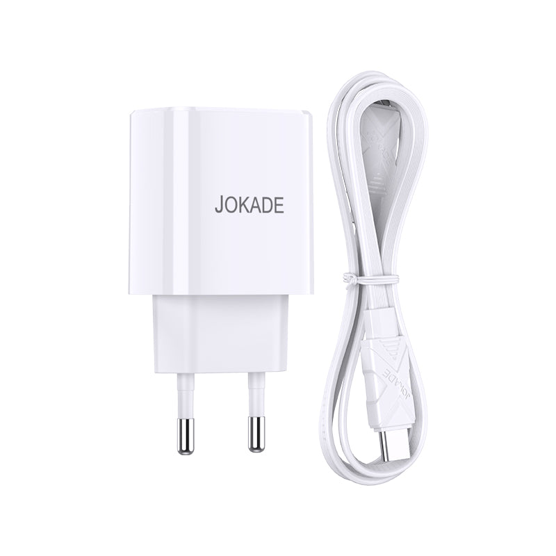 Caricabatterie ricarica rapida USB-C + USB-A 20W con cavo USB-C - USB-C 1m bianco JB042 6921042130408 F4785