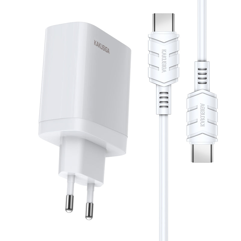 Caricatore rapido 40W USB-C + USB-A bianco con cavo Type-C - Type-C 1m 6921042122441 KSC-813 F4625