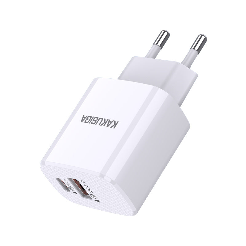 Caricatore rapido USB-C 20W + USB-A 18W bianco doppia porta 6921042130323 KSC-924 F4630