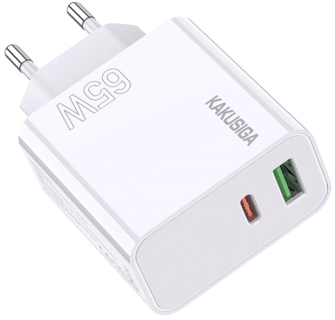 Alimentatore caricabatterie doppia porta USB/type C 3.25A 65W N050