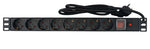 Multipresa 8 posti Schuko per armadio rack 19" con interruttore luminoso E6000