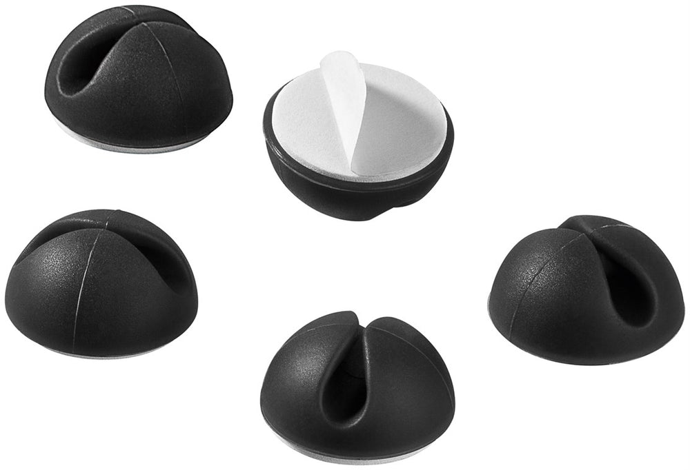 Clip fissacavo adesiva nera diametro massimo 7,8 mm 5 pezzi