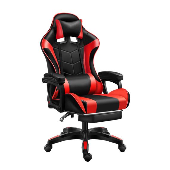 Sedia da gaming con poggiapiedi  rosso/nero