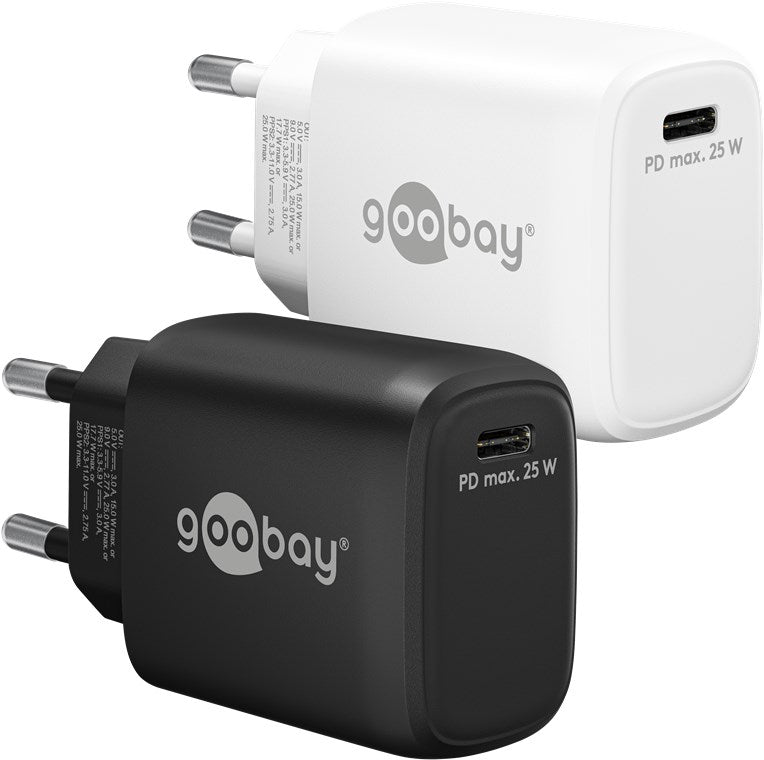 Caricatore rapido USB-C PD GaN 25 W bianco