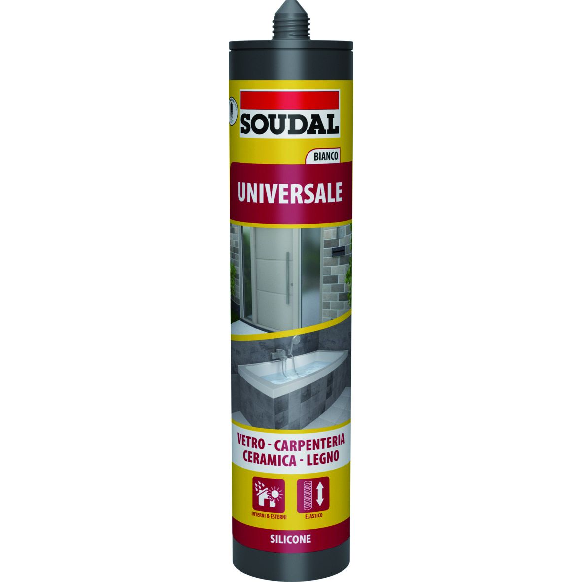 Silicone acetico universale Soudal trasparente 280 ml 59047 5411183132702 Z182