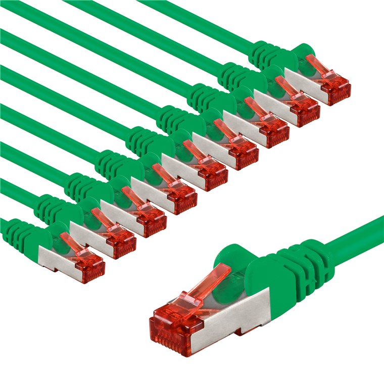 CAT 6 cavo patch S/FTP PiMF 1 m Verde kit da 10