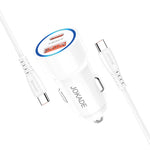 Alimentatore caricabatterie da auto USB/Type-c con cavo Type-C 90W 20V/3A bianco JH048