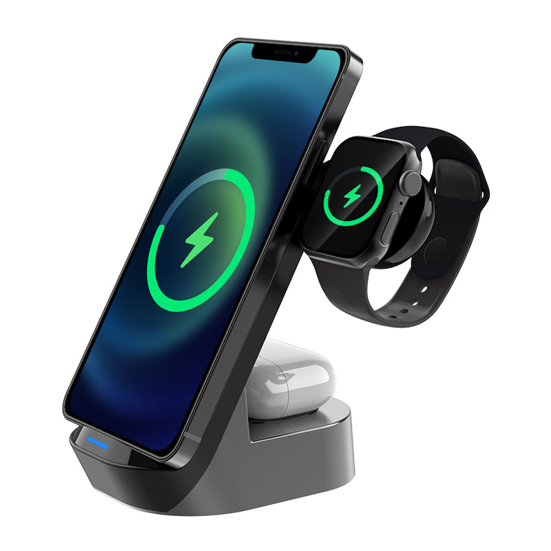 Stazione di Ricarica Wireless 3 in 1 con Supporto da Scrivania 15W 6921042124971 KSC-778 F4690