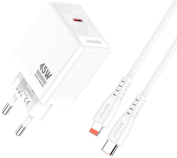 Caricabatterie ricarica rapida con cavo USB Type C - Lightning bianco 1m JB092 6921042144818 JB092 F4460