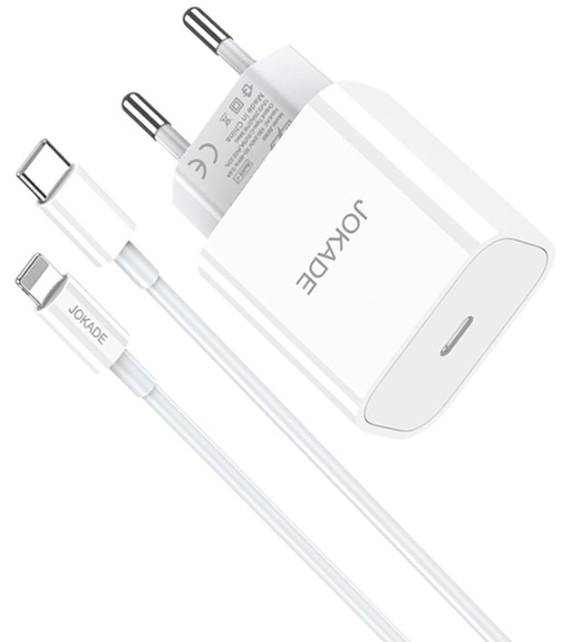 Caricabatterie con cavo USB tipo C / Lightning ricarica rapida 3A 27W bianco JB069 6921042139098 F2980