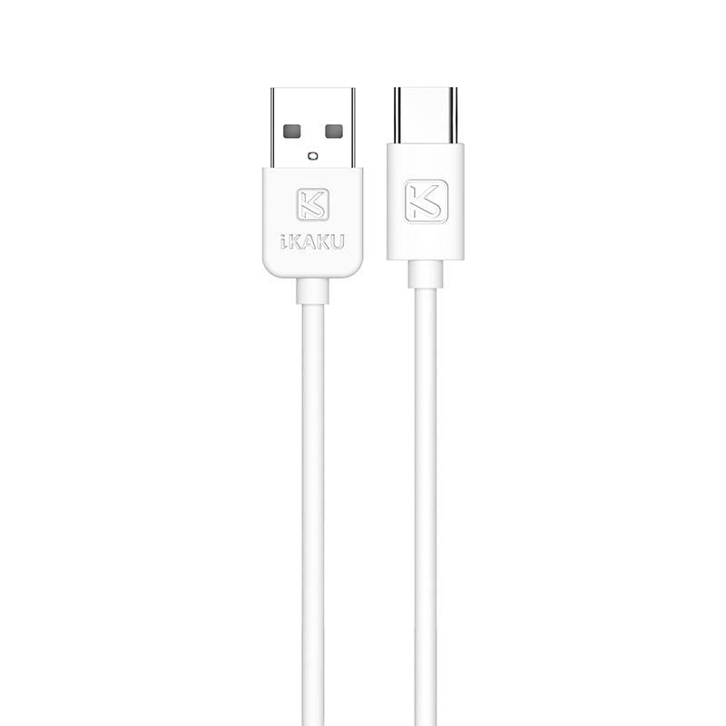 Caricabatterie USB doppia porta 2.4A bianco con cavo Type-C 1m KSC-373 6921042113654 F4635