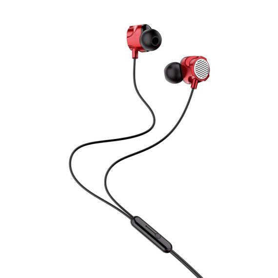 Cuffie auricolari con microfono 1.2m rosse JD040