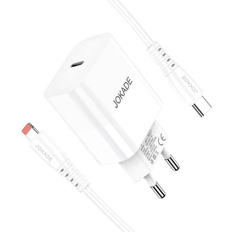Caricabatterie ricarica rapida USB-C 30W con cavo Type-C - Lightning 1m bianco JB073 6921042139623 F4755