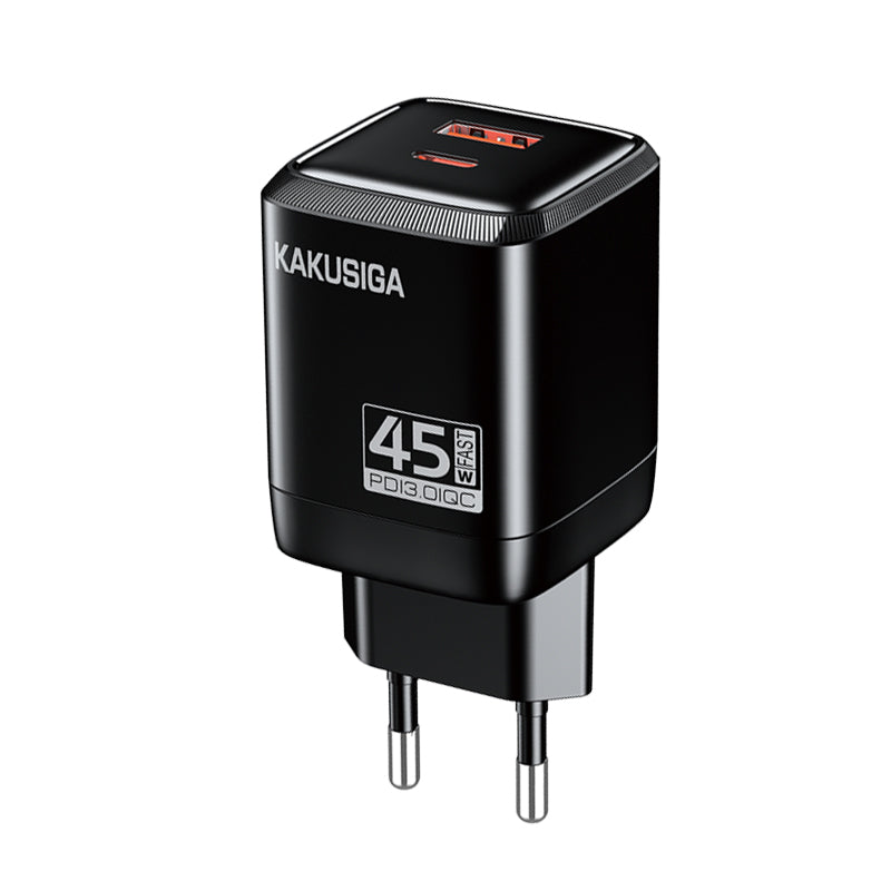 Caricatore USB-C + USB-A 45W + 22,5W nero ricarica rapida EU KSC-1606 F4710 6921042146027