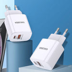 Caricatore rapido USB-C 20W + USB-A 18W bianco doppia porta 6921042130323 KSC-924 F4630