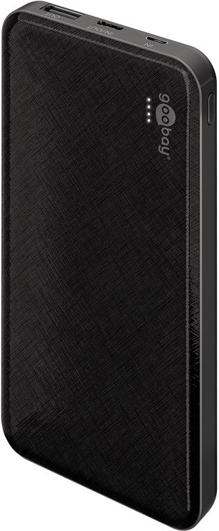 Power bank Slimline 10.000 mAh 10 W power bank estremamente piatto con porta USB-C e USB-A per una connessione flessibile