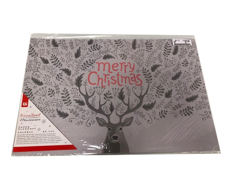 Tovagliette da tavola 43x28 confezione da 20 pezzi fantasia natalizia Excellent Houseware 8719987573361 KP2132