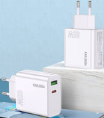 Alimentatore caricabatterie doppia porta USB/type C 3.25A 65W N050