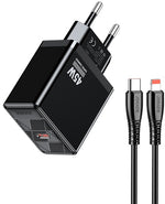 Caricabatterie ricarica rapida con cavo USB Type C - Lightning nero 1m JB092 6921042144801 JB092 F4395