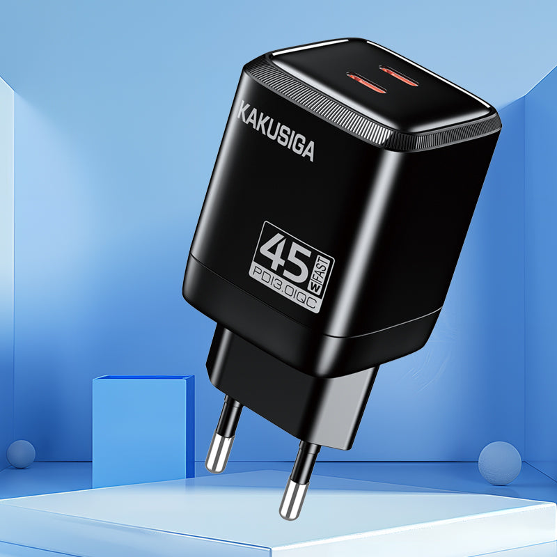 Caricatore USB-C PD 45W doppia porta EU ricarica rapida 6921042146058 KSC-1604 F4005