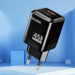 Caricatore USB-C + USB-A 45W + 22,5W nero ricarica rapida EU KSC-1606 F4710 6921042146027