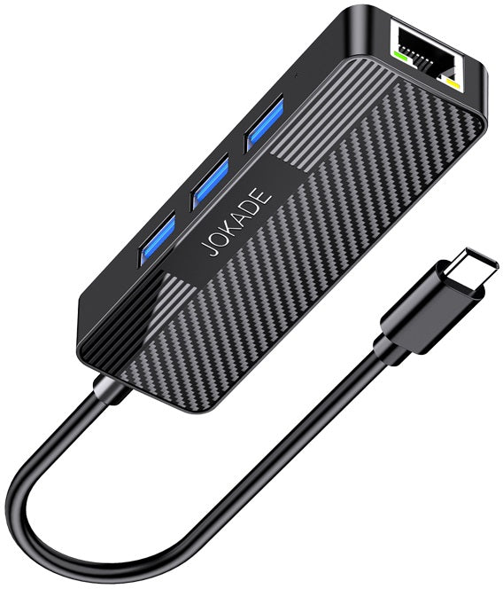 Adattatore hub USB-C 4 in 1 3xUSB 3.0 1xRJ45 Gigabit nero 6921042137971 JC009-F F4810