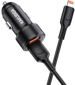 Caricabatterie da auto ricarica rapida 2xUSB 5V 2.4A con cavo Lightning KSC-860