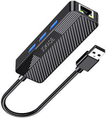 Adattatore hub USB 4 in 1 3xUSB 3.0 e 1xRJ45 Gigabit nero JC009-D 6921042137957 F4815