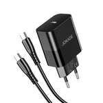 Caricabatterie ricarica rapida USB-C 30W con cavo USB-C - USB-C 1m nero JB073 6921042139654 F4760