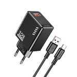 Caricatore USB Type-C USB 5V/2.4A 12W nero KSC-1236