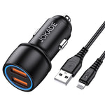 Caricabatterie per auto 2xUSB con cavo Lightning JH004 6924042123424 F4130