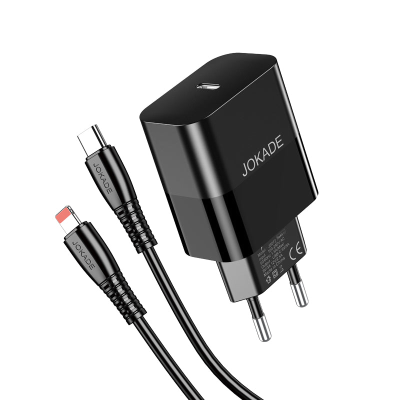 Caricabatterie ricarica rapida USB-C 30W con cavo Type-C - Lightning 1m nero JB073 6921042139647 F4750