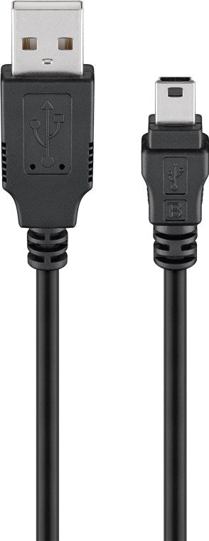 Cavo USB 2.0 ad alta velocità nero spina USB 2.0 tipo A - Spina USB 2.0 mini tipo B 5 pin