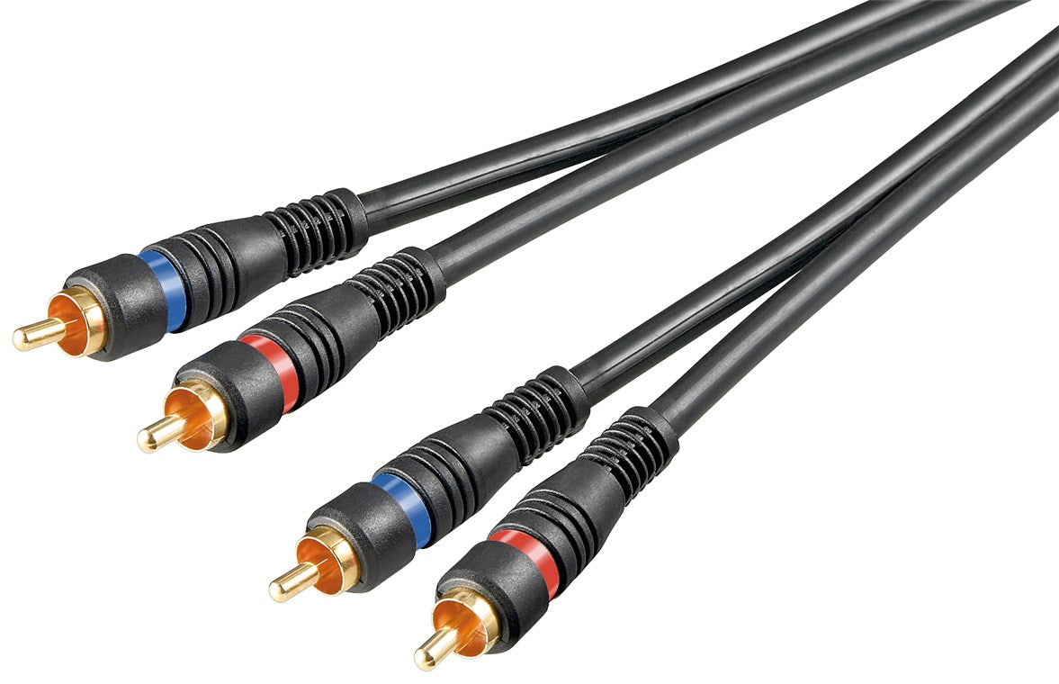 Cavo di collegamento stereo 2x RCA doppia schermatura