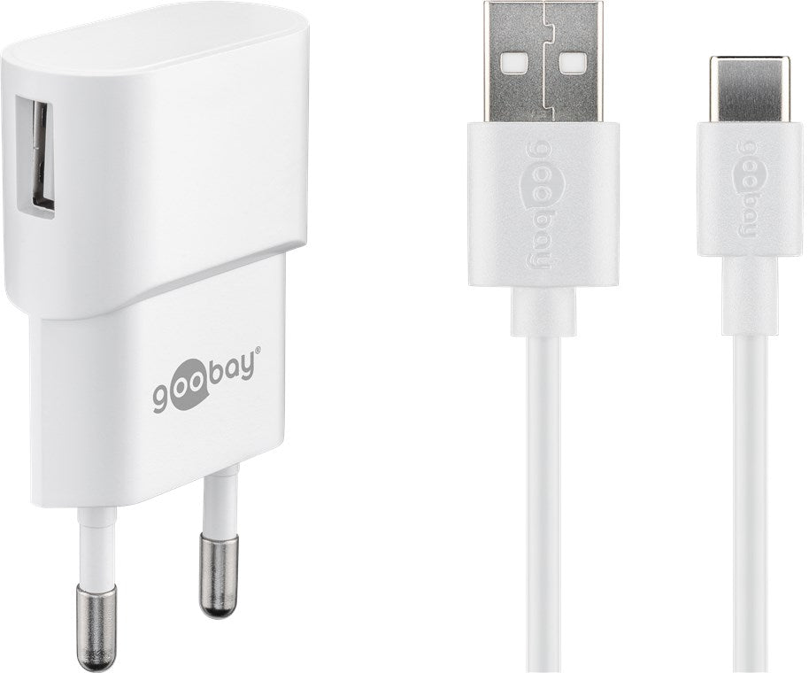 Set di ricarica doppia USB-C 5 W Adaptateur secteur avec câble USB-C 1 m bianco