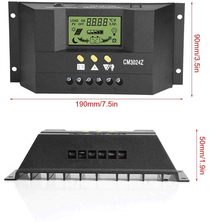 Regolatore di Carica Solare PWM 12/24 V 30A CM3024Z