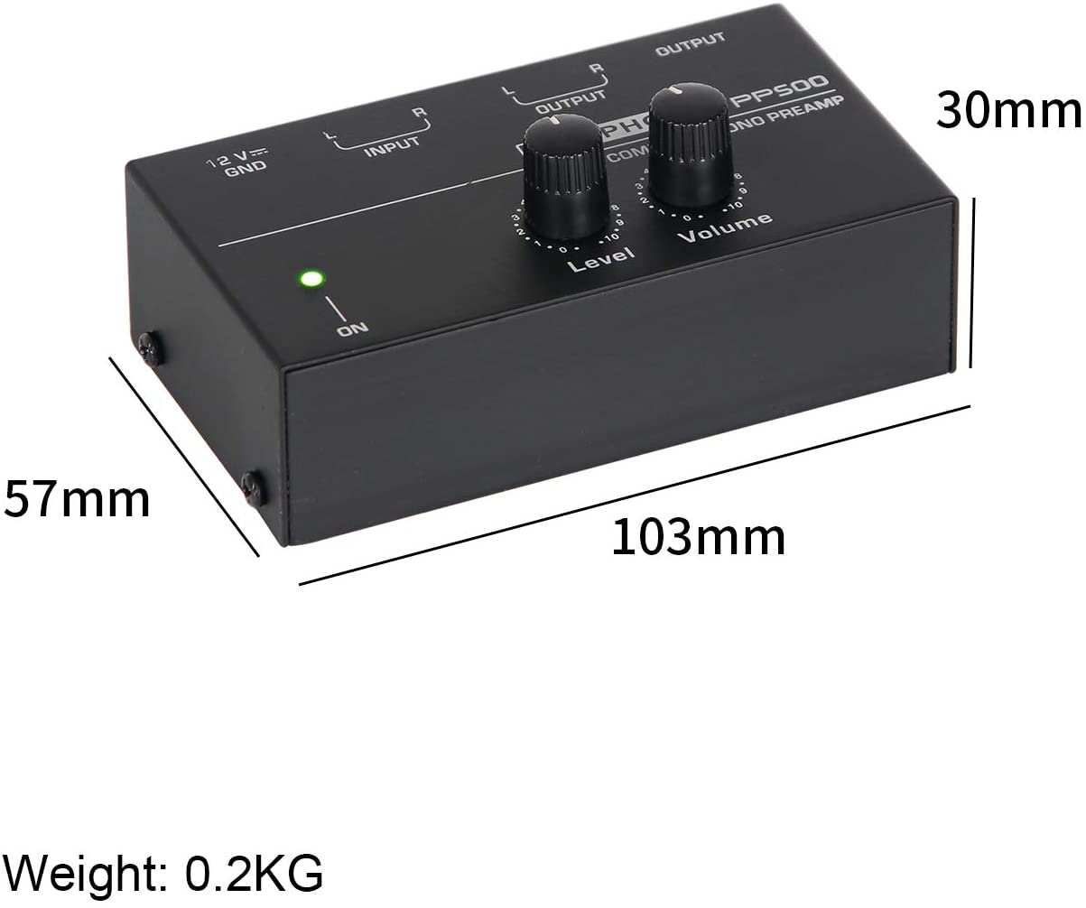 microPHONO PP500 preamplificatore ultracompatto con controlli di livello e volume V4058