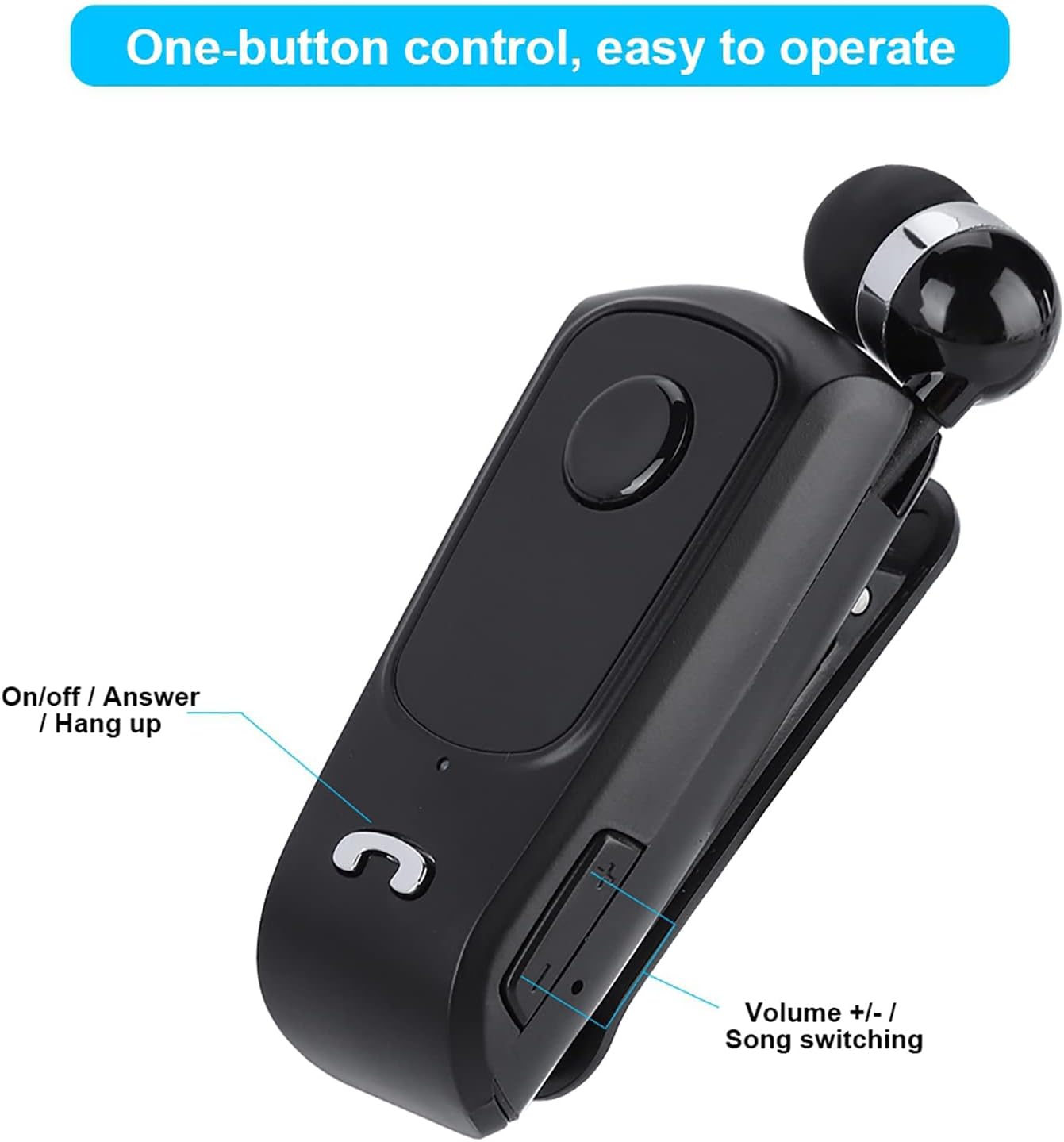 Auricolare bluetooth clip-on F920 wireless con microfono e vibrazione 8652580445201 F920 MOB1222