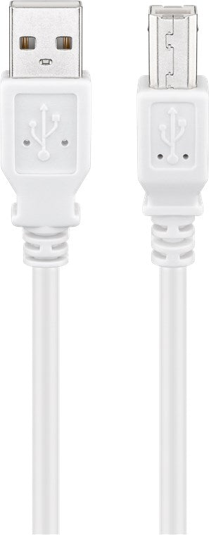 Cavo USB 2.0 ad alta velocità bianco spina USB 2.0 tipo A - spina USB 2.0 tipo B