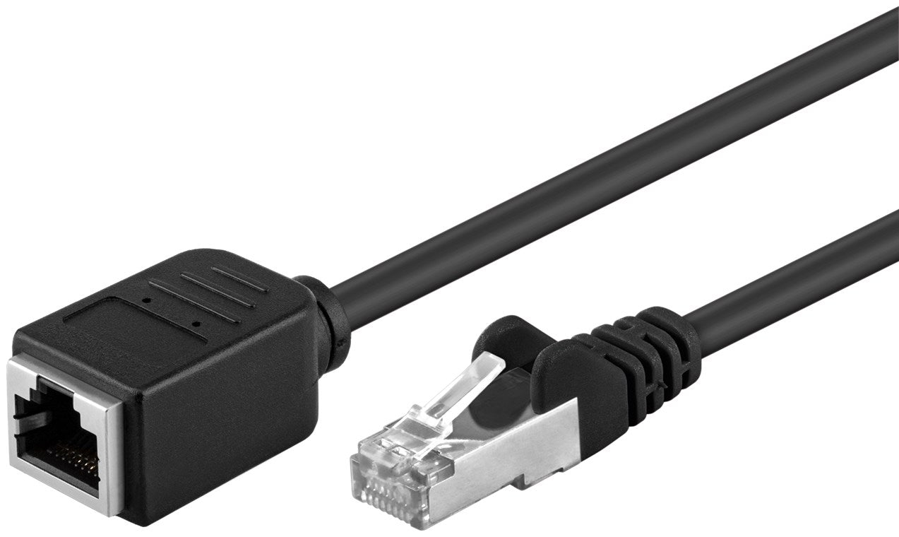 CAT 5e prolunga F/UTP nero conduttore di rame CU Spina RJ45 8P8C - Presa RJ45 8P8C 2 m