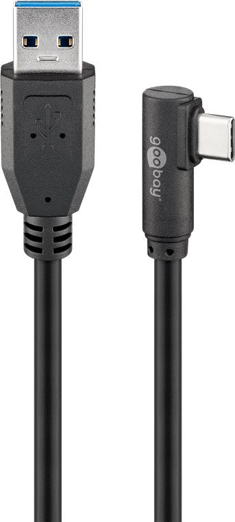 USB 3.0 cavo da USB-C a USB-A 90° 05 m nero