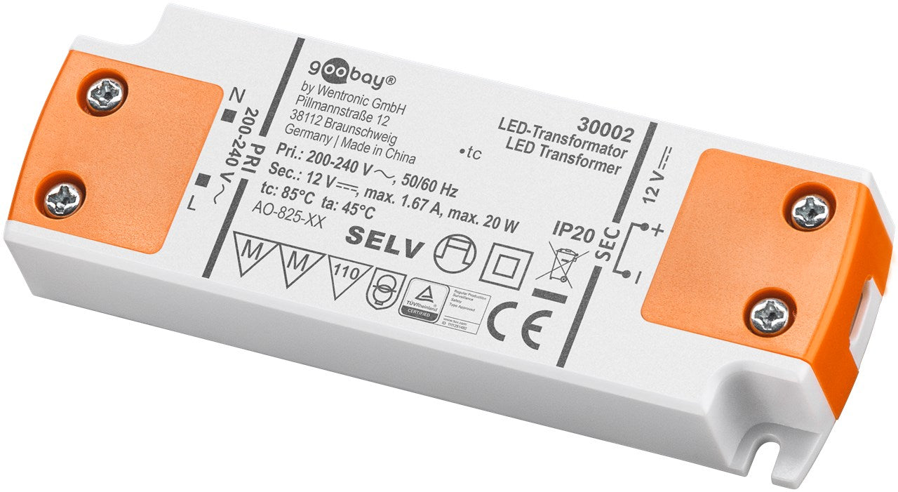Trasformatore LED 12 V DC/20 W