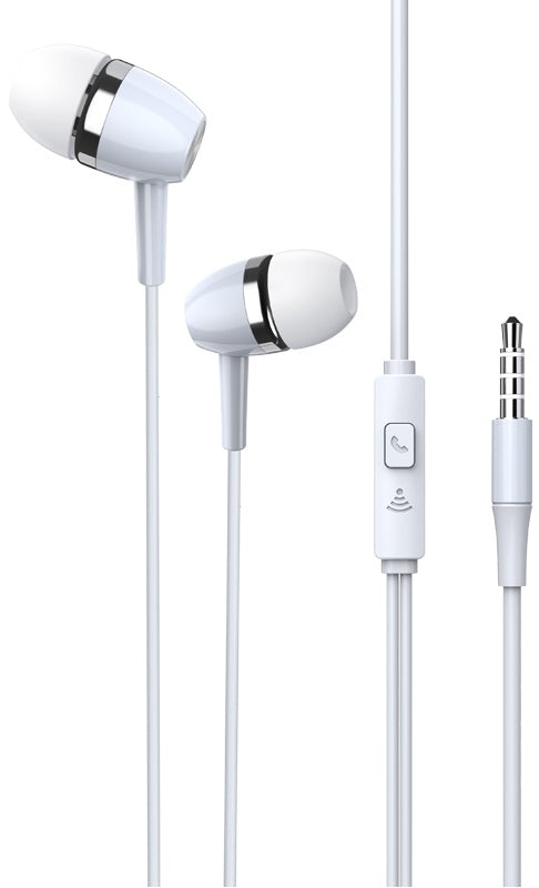 Cuffie auricolari con microfono 1.2m jack audio 3.5mm bianche KSC-659