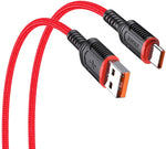 Cavo per ricarica e sincronizzazione type C 1m 5A rosso JA019 6921042127521 F4415