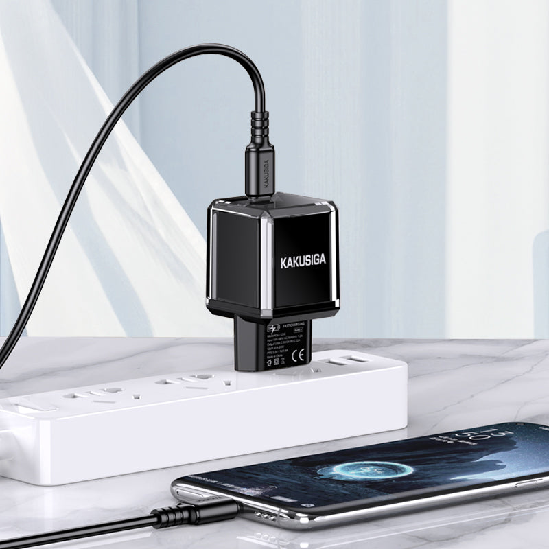 Caricabatterie USB-C PD 20W nero con cavo Type-C 1m KSC-1251 69210421415210 F4615
