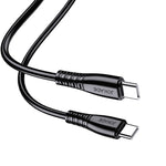 Cavo per ricarica e sincronizzazione USB type C -  type C  1m nero PD100W 5A JA043